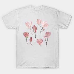 Magnolia on white T-Shirt